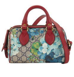 Blooms Mini Boston, Canvas/Leather, Blue/Red, 486628, S, 2*